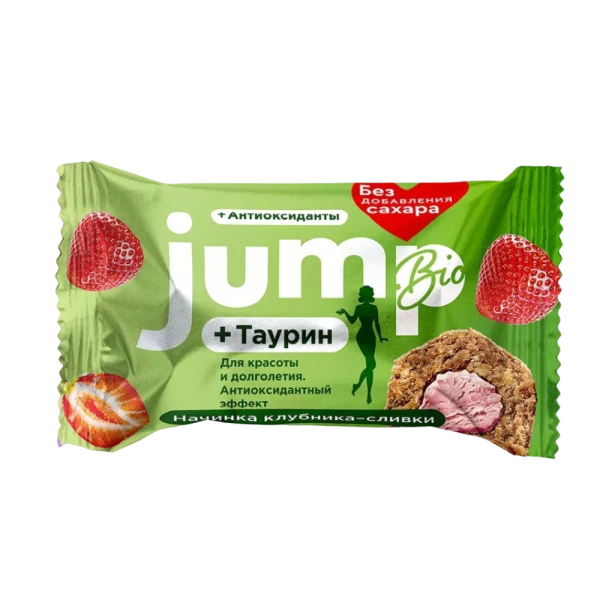 Jump Bio конфета с начинкой 30 грамм (Клубника-сливки)