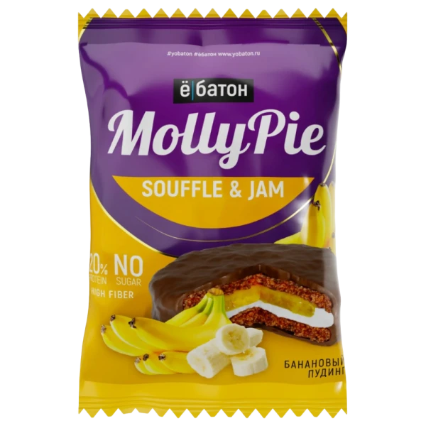 Ёбатон Протеиновое печенье Molly Pie Souffle and Jam 50 грамм (Банановый пудинг)