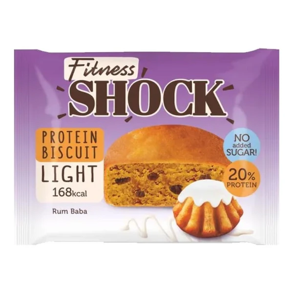 FitnesShock Протеинеовый бисквит низкокалорийный 40 грамм (Ром-баба)