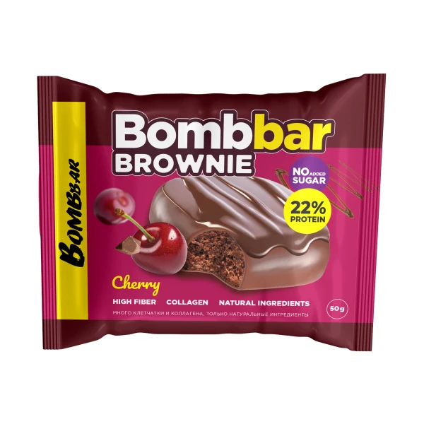 Bombbar протеиновый брауни 50 грамм (Вишня)