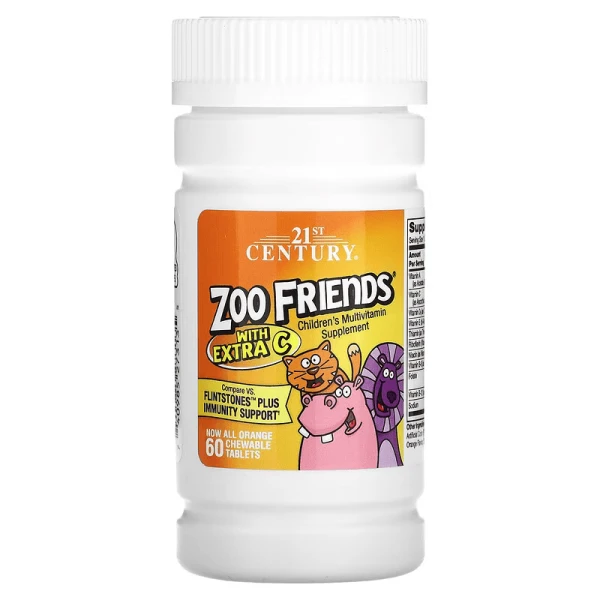 21st Century Мультивитамины для Детей Zoo Friends 60 жевательных таблеток