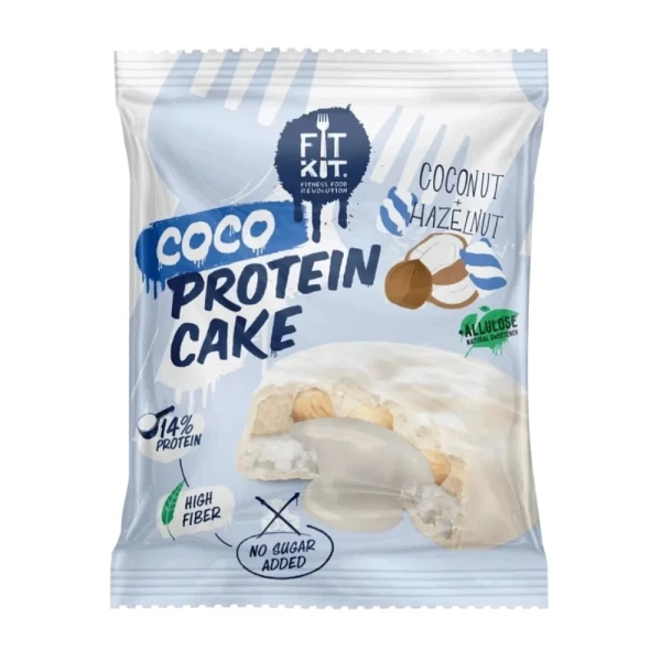 Fit Kit Протеиновое пирожное кокосовое 90 грамм (Кокос - фундук)