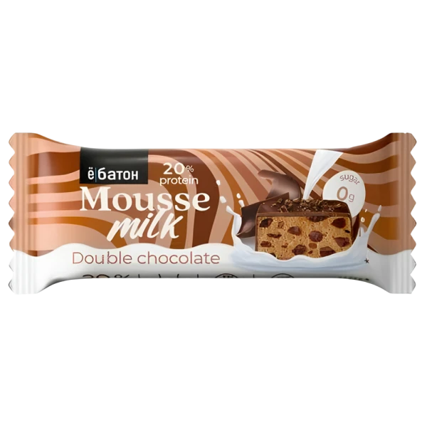 Ёбатон Протеиновый батончик Mousse milk 40 грамм (Двойной шоколад)