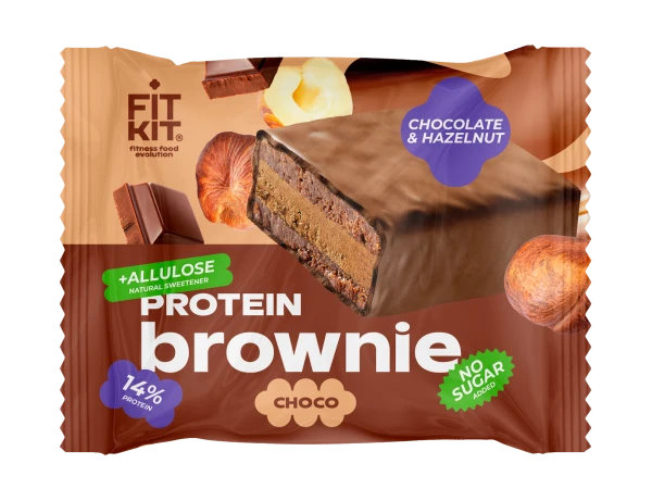 Fit Kit Протеиновый брауни в шоколаде 50 грамм (Шоколад-фундук)