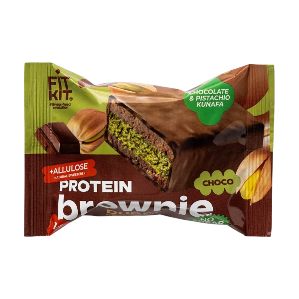 Fit Kit Протеиновый брауни в шоколаде 50 грамм (Шоколад-фисташковая кунафа)